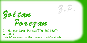 zoltan porczan business card